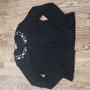 (PS) TanJay Embellished Jemstone Textured 2 in 1 Top and Cardigan Occasion